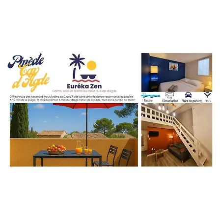 Eureka-clim-parking-wifi-piscine-proche Village Natu Apartament Agde
